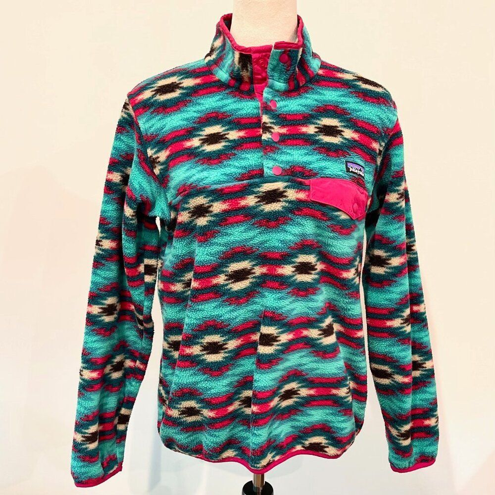 Patagonia Synchilla Pullover Fleece In Wild Desert Aztec Tribal Winter Jacket-S - Picture 1 of 11